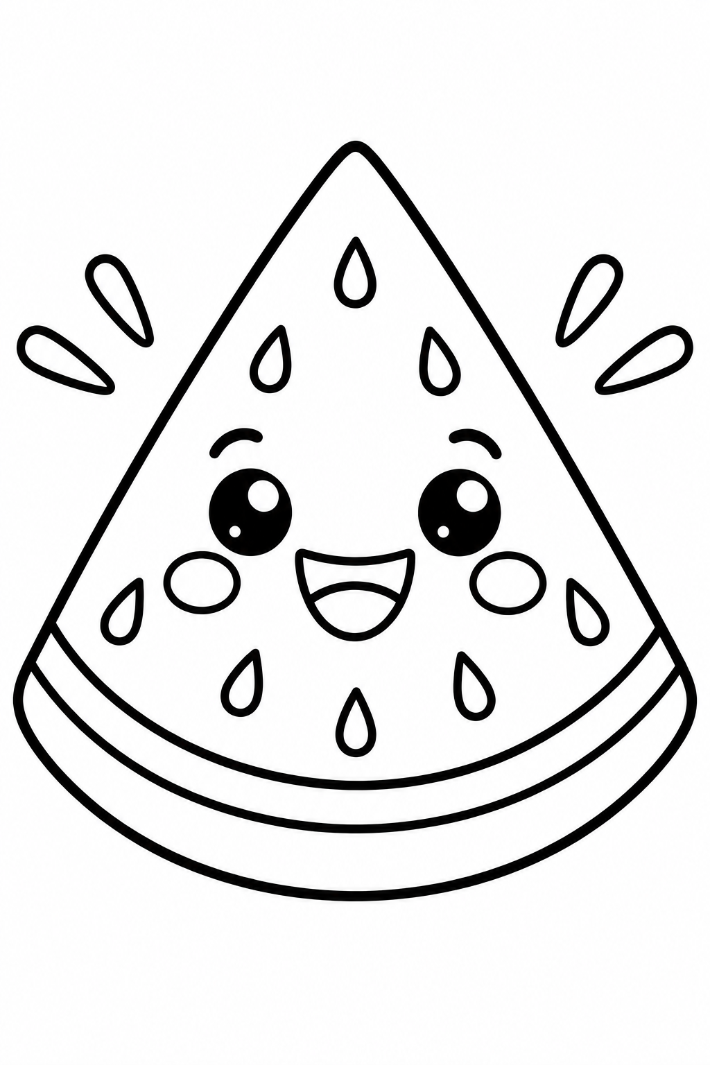 Happy Watermelon Slice coloring page