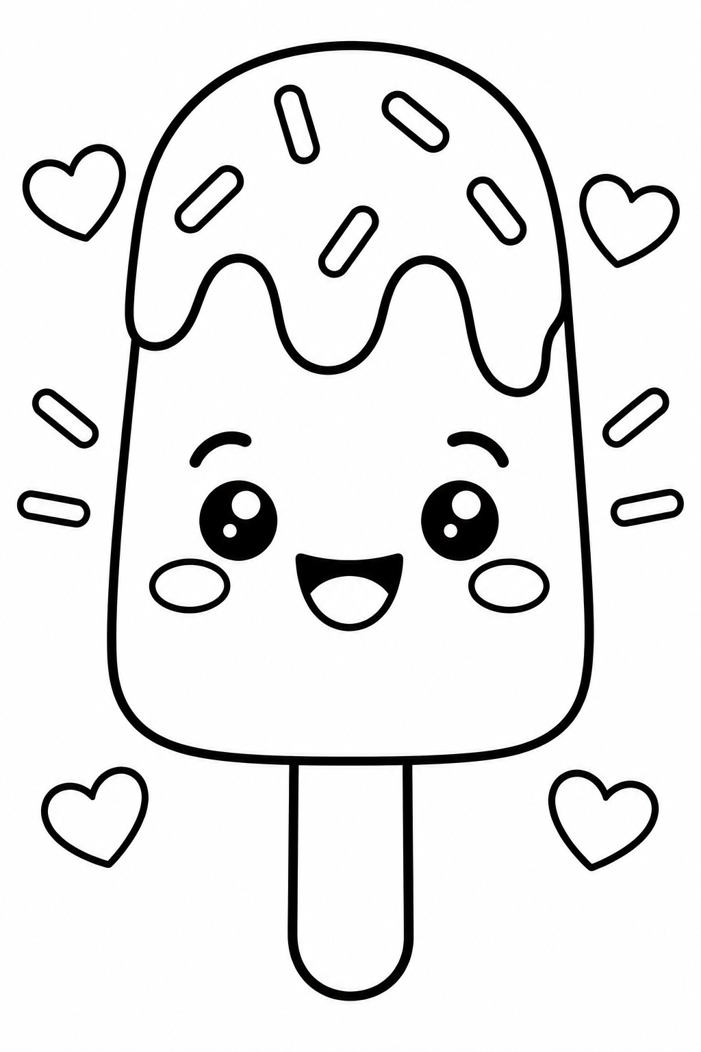 Happy Ice Pop With Sprinkles coloring page