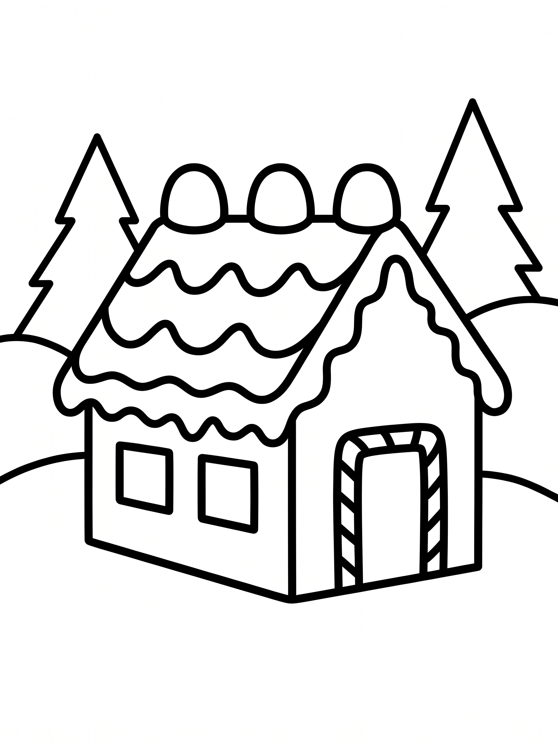 Sweet Gingerbread House coloring page