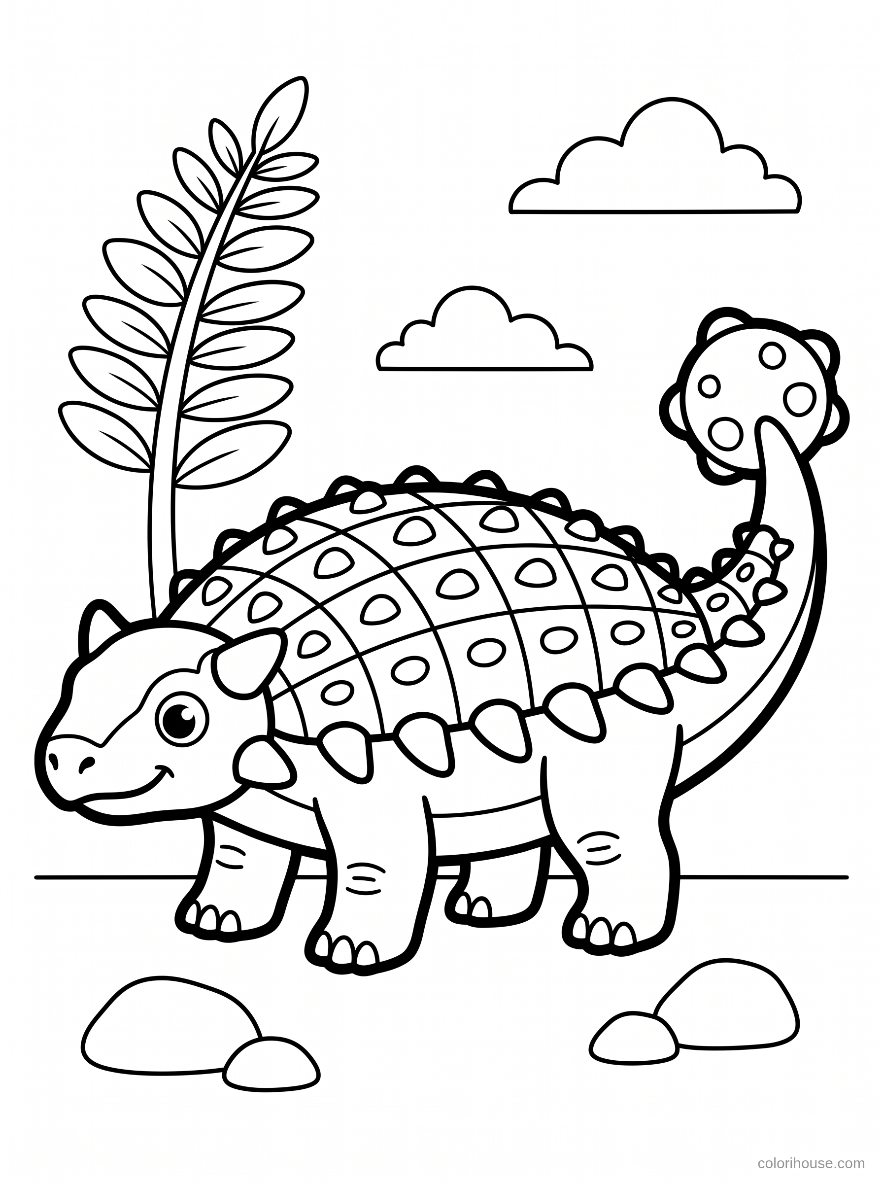 Friendly Armored Dinosaur coloring page
