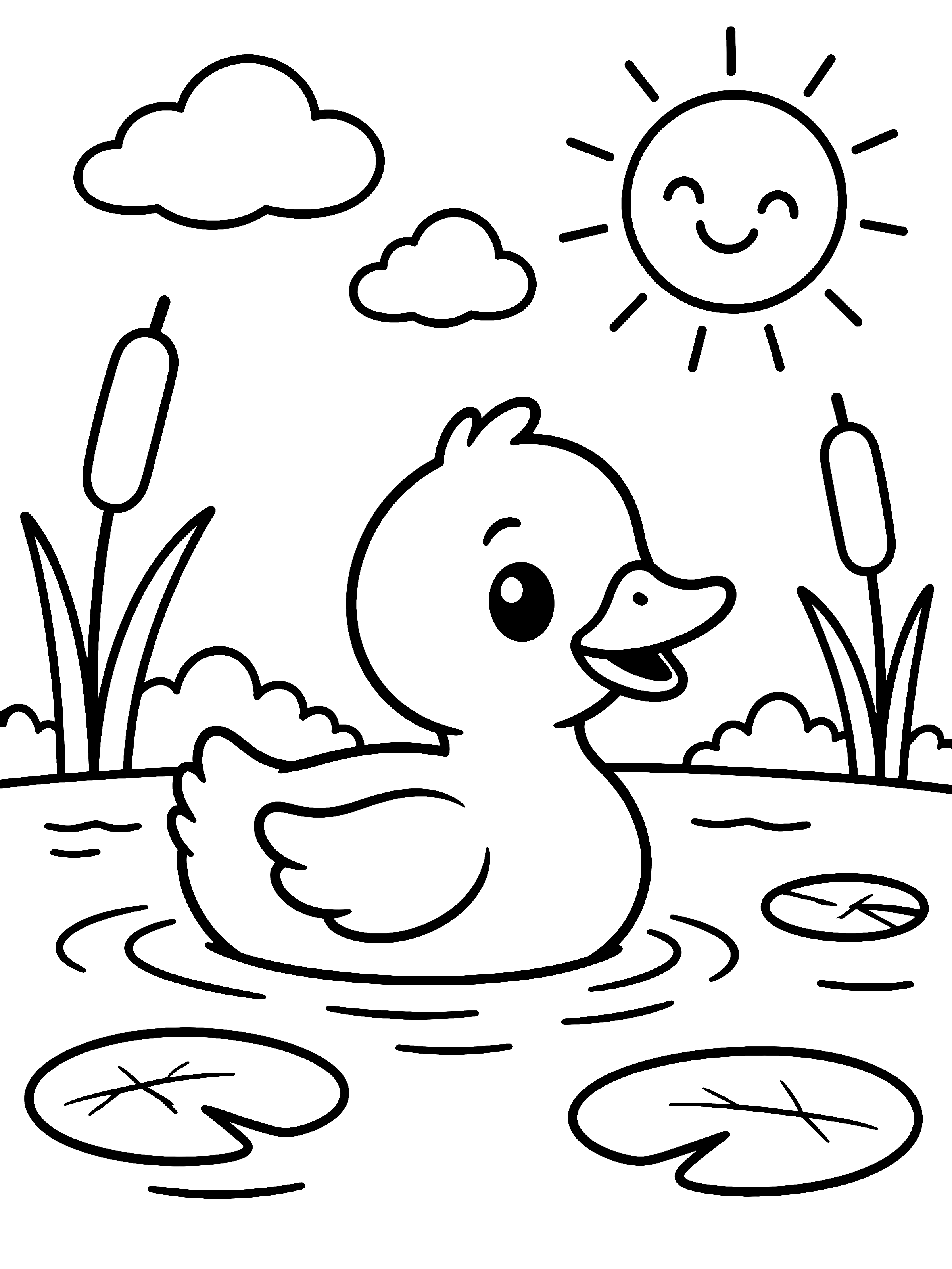 Little Duck on the Pond coloring page